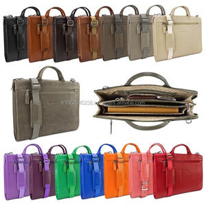 Maletín de negocios Vintage para ordenador portátil, funda de mensajero de hombro delgada de cuero genuino para hombres y mujeres, 11 13 pulgadas para el trabajo - Product Image 4