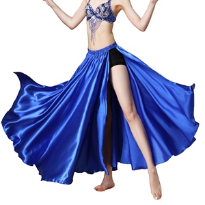 Bestdance-falda de satén para danza del vientre, falda Tribal con aberturas de 2 lados, disfraz de baile de <span class=keywords><strong>Tango</strong></span>, <span class=keywords><strong>Cha</strong></span>, <span class=keywords><strong>Cha</strong></span> - Product Image 1