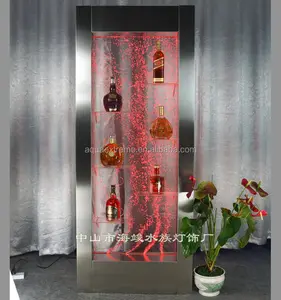 stainless steel frame water bubble wall cabinet color changing by remote controller