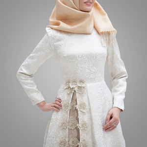 Abito da Sera Musulmano in Stile Moderno Glamour a Maniche Lunghe Abaya Islamica Femminile <span class=keywords><strong>Moda</strong></span> Floreale Vendita all'Ingrosso <span class=keywords><strong>Online</strong></span> - Product Image 3