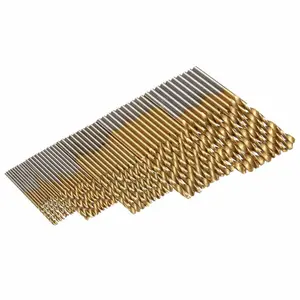 50Pcs Titanium Coated Drill Bits HSS High Speed Steel Drill Bits Set Tool High Quality Power Tools 1/1.5/2/2.5/3mm