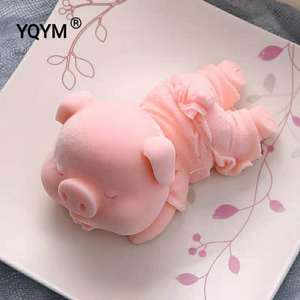 2019 nuevo 3D <span class=keywords><strong>Fondant</strong></span> silicona cerdo pastel molde de silicona torta de mousse de moldes - Product Image 1
