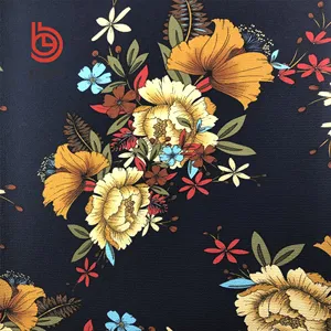 Yeemo textil stock vestido de gasa material gran flor africana de impresión de tela de spandex