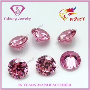 Venta al por mayor 1,50mm redondo rosa brillante Cubic Zirconia piedras preciosas sueltas corte a máquina - Product Image 2