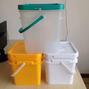 Tipos de bucket quadrado preto 20 l, balde de plástico quadrado preto de 20 litros pai plástico