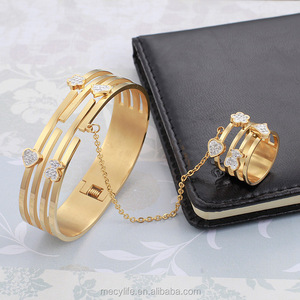 MECYLIFE Pulsera <span class=keywords><strong>de</strong></span> eslabones al por mayor, pulsera <span class=keywords><strong>de</strong></span> cadena, pulsera <span class=keywords><strong>de</strong></span> anillo <span class=keywords><strong>de</strong></span> dedo dorada - Product Image 3