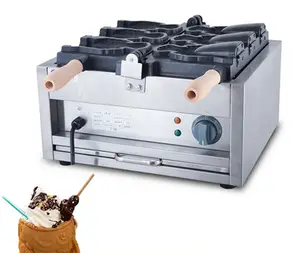 Waffle cone de sorvete de Fábrica de alta qualidade por atacado 220v /110v máquina taiyaki peixe comercial