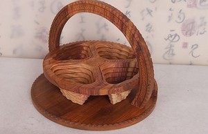 Panier à fruits <span class=keywords><strong>en</strong></span> <span class=keywords><strong>bois</strong></span> pliable à un seul niveau - Product Image 5