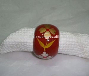 การออกแบบที่กําหนดเองหรูหราคุณภาพสูงชุด 4 ชิ้นไม้มือทาสีแหวนผ้าเช็ดปาก - Product Image 1