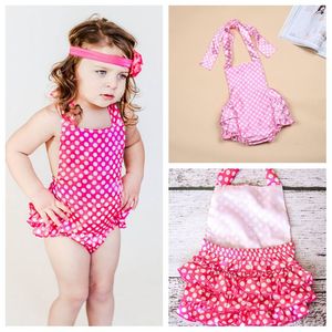 Lovely baby girls fashion impreso de una pieza de encaje traje de baño del vendaje del traje de baño - Product Image 2