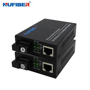 LFP Link Fault Pass-through 10/100Mbps fiber to rj45 media converter with dc power