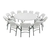 10 местный круглый прямоугольный пластиковый складной стол для вечеринок и стулья для аренды
