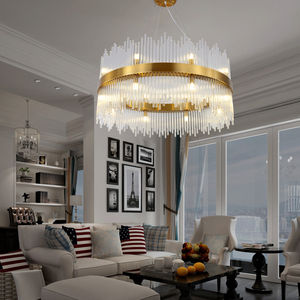 Lustre moderne européen en verre doré avec anneau, <span class=keywords><strong>suspension</strong></span> LED <span class=keywords><strong>pour</strong></span> chambre à coucher, luminaire de luxe <span class=keywords><strong>pour</strong></span> escalier et villa, décoration suspendue - Product Image 5