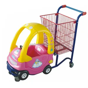 バスケット付きスーパーマーケットの赤ちゃんのおもちゃの車のショッピングトロリー