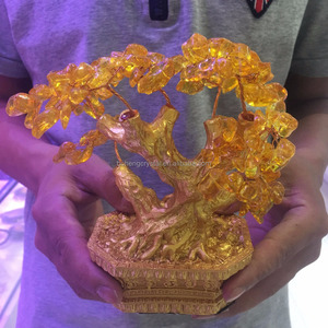 Citrino piedra preciosa <span class=keywords><strong>cristal</strong></span> de cuarzo <span class=keywords><strong>bonsai</strong></span> suerte árbol para la decoración del hogar - Product Image 1