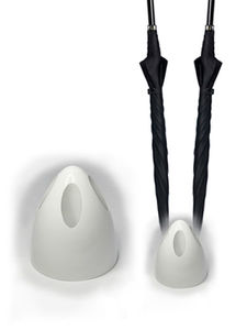 Parapluie en forme de fleuron en métal industriel pour décoration intérieure-Chrome/Noir 36x36x64cm Design élégant - Product Image 5