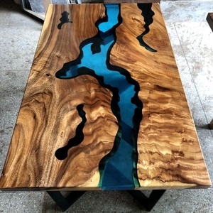 Wooden Slab <strong>Table</strong> <strong>Top</strong> River <strong>Table</strong> Solid Wood clear Epoxy <strong>Resin</strong> <strong>Table</strong> - Product Image 2
