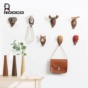 Crochets muraux en résine réaliste de style rustique ROOGO, représentant des animaux de la jungle, pour clés, manteaux, serviettes, décoration intérieure - Product Image 6