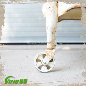 Charrette de bar en bois Vintage rustique, chariot de bar - Product Image 4