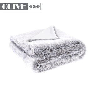 Personalizada casa punto gris Faux Fur ponderado tiro manta para el invierno - Product Image 2