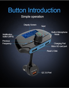 Agetunr 2023 mới BT v5.0 cổng USB rảnh tay gọi xe Kit U đĩa/SD thẻ 18W QC3.0 sạc nhanh <span class=keywords><strong>FM</strong></span> <span class=keywords><strong>Transmitter</strong></span> Máy nghe nhạc MP3 - Product Image 3