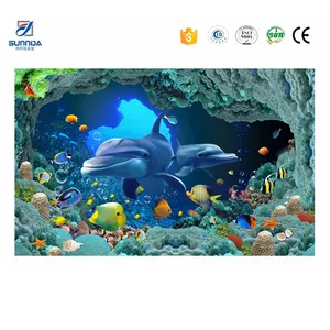 Prezzo poco costoso di alta qualità 3d piastrelle, delfino bagno di design 3d piastrelle, seaworld 3d piastrelle per pavimenti