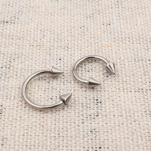 16G Titanyum 4mm Başak At Nalı Dairesel Halter Yüzükler Septum Burun Halkası - Product Image 5