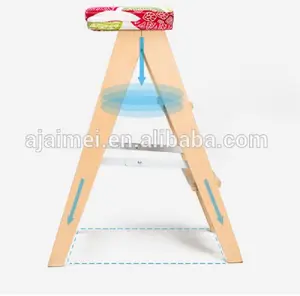 Taburetes de escalera plegables de madera para uso doméstico, silla de escalera de doble uso, de madera por Cartón, primer toque T/T 30%/70% HLM-3006 Shanghai