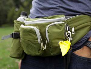 <span class=keywords><strong>Marsupio</strong></span> per cani <span class=keywords><strong>da</strong></span> passeggio in vita con ciotola per acqua pieghevole e supporto per borracce - Product Image 4