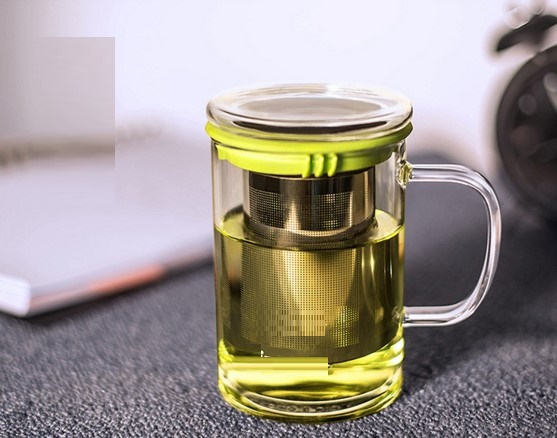 12oz--15oz Heat Resistant Glass Tea Mugs Glass Tea Cups With Infuser