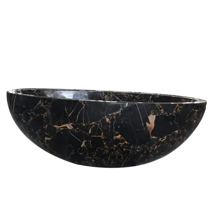 סיני בודד אמבטיה, שחור וזהב טבעי אבן סגלגל שיש מוצק אמבטיה מחיר