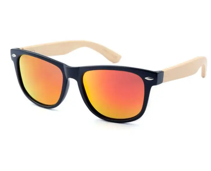 Custom laser logo brand high quality cool classic style bamboo frame sunglasses man