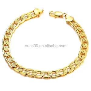 18k Gold Chunky Cuban Link Chain Necklace Set Wholesale Gold Chain African Jewelry 7mm