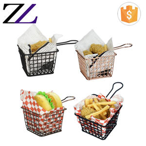 Fast food ristorante accessori per la vendita perforato <span class=keywords><strong>metallo</strong></span> frittura ala di pollo pane display mini filo patatine fritte che serve cestini - Product Image 5
