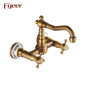 Grifo <span class=keywords><strong>de</strong></span> <span class=keywords><strong>Cocina</strong></span> Antiguo <span class=keywords><strong>de</strong></span> <span class=keywords><strong>Pared</strong></span> Fyeer con Doble Manija Cruzada - Product Image 1