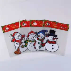 Commercio all'ingrosso Regalo Di Natale Pupazzo di Neve Jelly Gel Sticker Window Sticker Glass