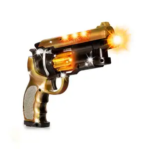 Toy Gun With Sound Play Guns | Durable Design, Nonslip Grip, Rotating Bullet Chamber & Lights | For Pretend Play, Parties