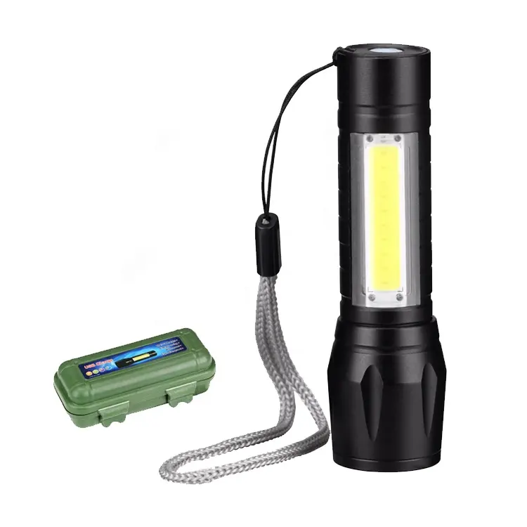 Toptan cep klibi ile zumlanabilir Mini COB şarj edilebilir el feneri led lamba el feneri meşale ışık