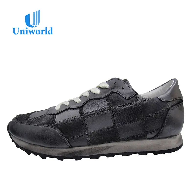 Uniworld Vietnam Fabriek Nieuwe Collectie Lage Moq Running Mannen Lederen Sport Schoenen En Sneakers