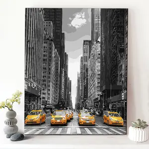 CEHNISTORY DZ1521 <span class=keywords><strong>peinture</strong></span> par numéros <span class=keywords><strong>New</strong></span> <span class=keywords><strong>York</strong></span> Street adulte sur toile cadre en bois décor à la maison art mural - Product Image 1