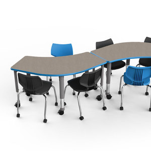 Table en forme de croissant pour élèves de maternelle Cartmay, <span class=keywords><strong>bureau</strong></span> et chaise pour enfants en classe - Product Image 2