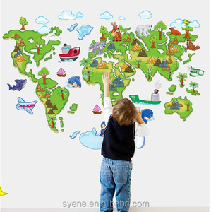 3d <span class=keywords><strong>Del</strong></span> Fumetto <span class=keywords><strong>mappa</strong></span> <span class=keywords><strong>del</strong></span> <span class=keywords><strong>mondo</strong></span> autoadesivo della parete decorazione della casa colorful <span class=keywords><strong>mappa</strong></span> decalcomanie della parete <span class=keywords><strong>del</strong></span> fumetto animali per bambini in pvc home decor wall sticker - Product Image 5