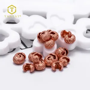 Jewelry Making Findings Rose Gold Plated Crimp Beads Knot Cover