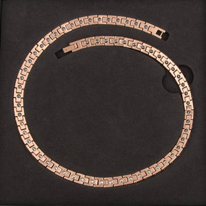 2025 gratis Ingrave logo oro rosa Acero inoxidable puro 99,99 germanio Collar para hombres - Product Image 4