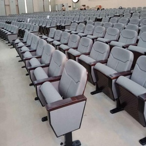 China Supplier Hot Popular Luxury Cinema Lecture Hall Chairs Fabric Auditorium Church Chairs With Writing Table