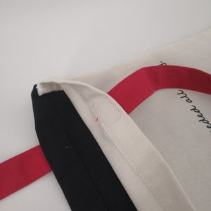 Style de mode couleur différente chaque côté sac de poignée de transport en toile de coton écologique pour dame - Product Image 5