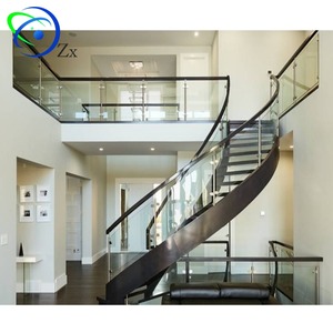 Balustrade en verre pour <span class=keywords><strong>escalier</strong></span> incurvé sur mesure/poteau en acier inoxydable avec pince à verre/rampe en verre en spirale <span class=keywords><strong>escalier</strong></span> - Product Image 6
