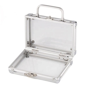 Maleta de belleza transparente caja de <span class=keywords><strong>maquillaje</strong></span> acrílico cosmético de aluminio - Product Image 1