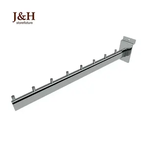 350mm 400mm 450mm Waterfall Hanging Hook Slatwall Garment Arms with 11-pin