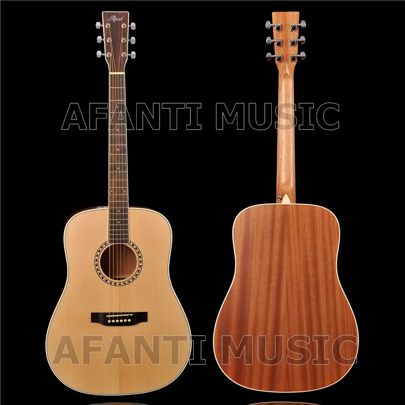 41 pulgadas acústico/abeto sólido/Sapele atrás y a los lados/AFANTI guitarra acústica (AFA-901)